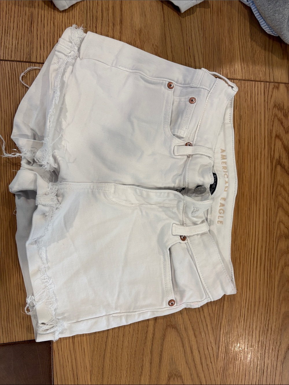 American Eagle Outfitters White Distressed Denim Cutoff Shorts